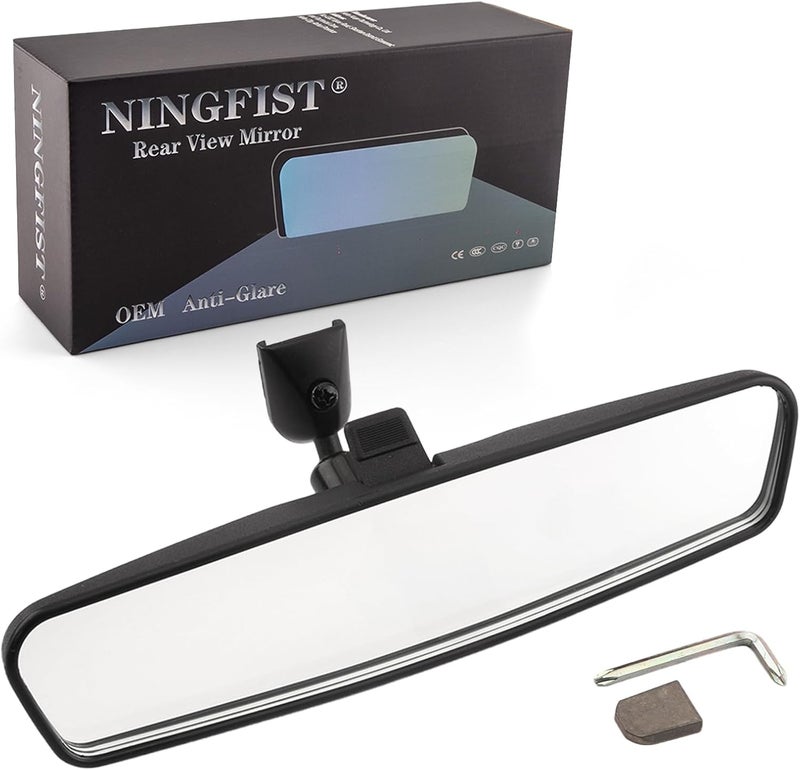 NINGFIST Rear View Mirror Accessories - Premium Wide Angle Rearview Mirror with Mounting Base,Universal Type Fit for Toyota, Ford, Jeep, Hyundai, Kia, Nissan, Subaru, Mazda, Chevrolet and More - Image 1